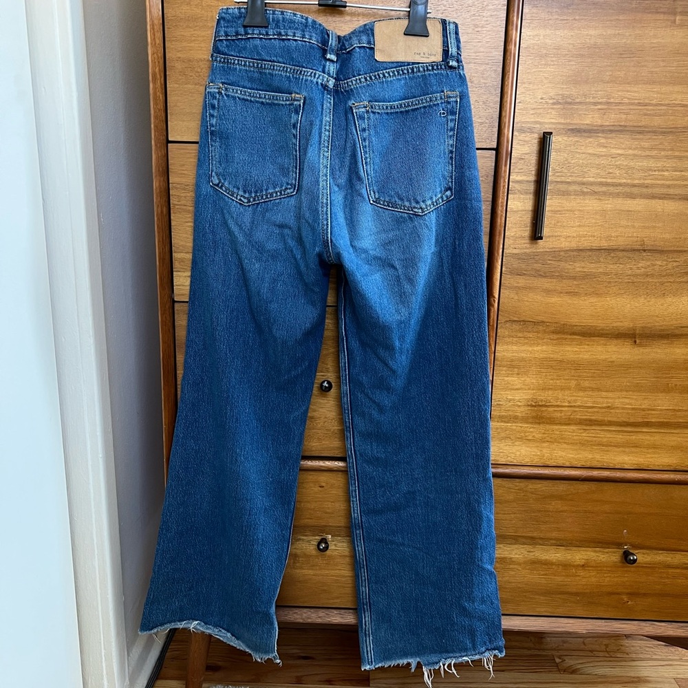 Rag & Bone Blue Wide Leg Jeans - Picture 3 of 7